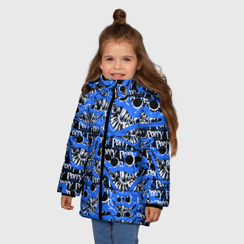 Зимняя куртка для девочек 3D Poppy Playtime игра Поппи плейтайм, цвет светло-серый - фото 3