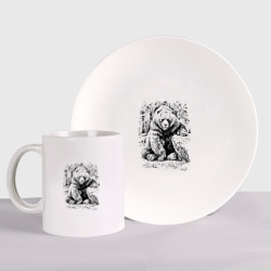 Набор: тарелка + кружка Истинный хозяин Русского леса