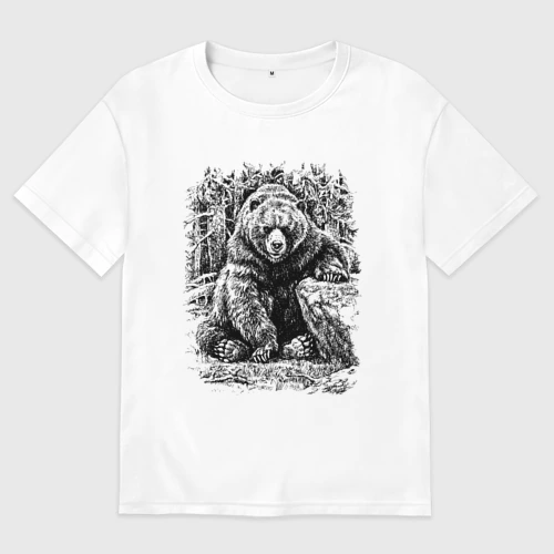 Женская футболка хлопок Oversize Истинный хозяин Русского леса