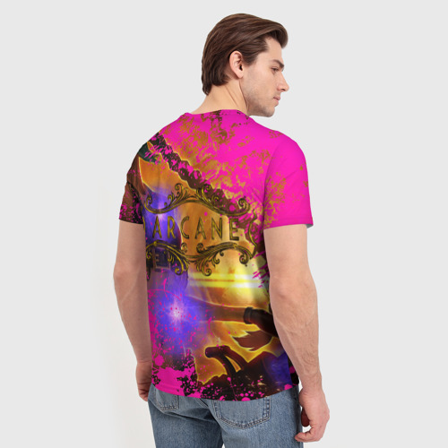 Мужская футболка 3D с принтом Jinx / Arcane / LoL, вид сзади #2