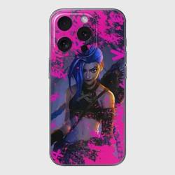 Чехол для iPhone 15 Pro Max силиконовый с защитой камеры Jinx v2 Arcane LoL