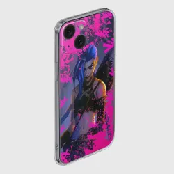 Чехол для iPhone 15 силиконовый с защитой камеры Jinx v2 Arcane LoL - фото 2