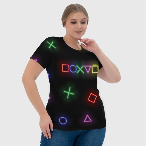 Женская футболка 3D Неоновое безразличие, цвет 3D печать - фото 6