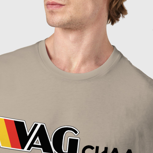 Мужская футболка хлопок Vag сила, цвет миндальный - фото 6