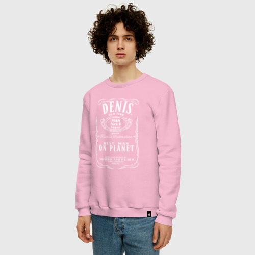 Мужской свитшот хлопок Денис в стиле Джек Дэниэлс, цвет светло-розовый - фото 3