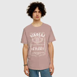 Мужская футболка хлопок Oversize Николай в стиле Джек Дэниэлс - фото 2