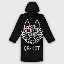 Дождевик унисекс 3D QR кот в стерео очках