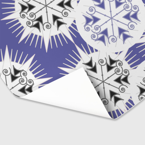 Бумага для упаковки 3D Острый белые снежинки на сиреневом фоне - фото 3