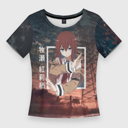 Женская футболка 3D Slim Врата Штейна Steins Gate, Курису Макисэ Kurisu Makise