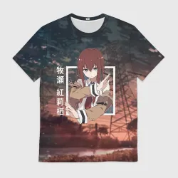 Мужская футболка 3D Врата Штейна Steins Gate, Курису Макисэ Kurisu Makise