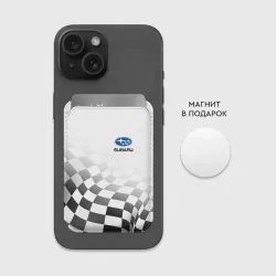 Картхолдер Magsafe магнитный Subaru, Субару Спорт, Финишный флаг - фото 2