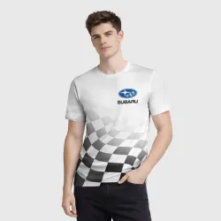 Мужская футболка 3D Subaru, Субару Спорт, Финишный флаг - фото 2