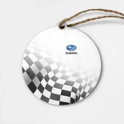 Деревянная игрушка круг Subaru, Субару Спорт, Финишный флаг