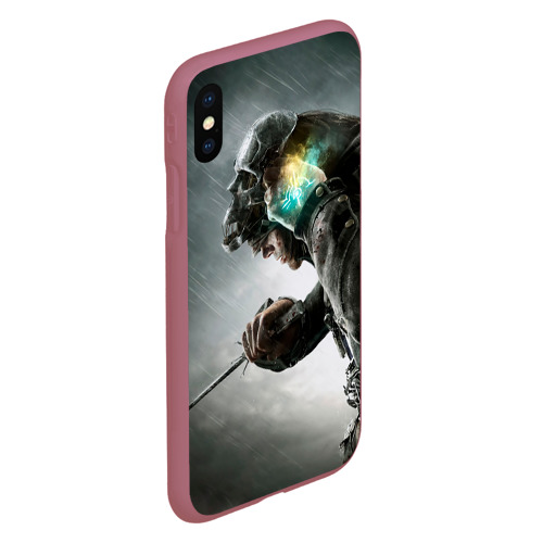 Чехол для iPhone XS Max матовый Корво Dishonored, цвет малиновый - фото 3