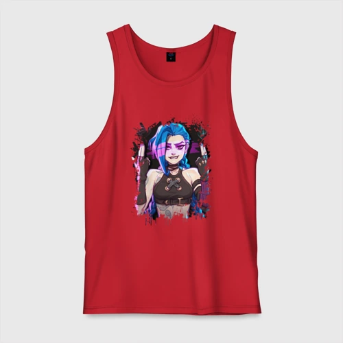 Мужская майка хлопок Jinx shoot Arcane LOL