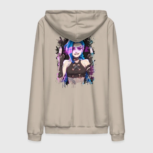Мужская толстовка на молнии хлопок Jinx shoot Arcane LOL