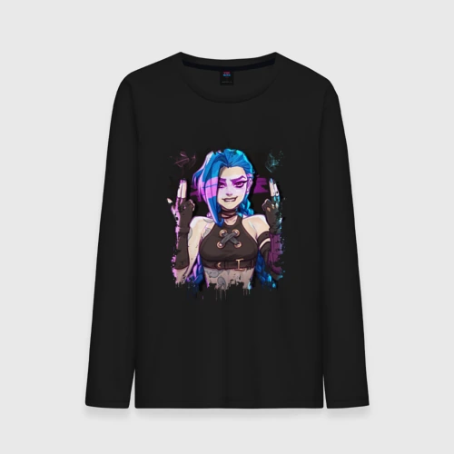 Мужской лонгслив хлопок Jinx shoot Arcane LOL