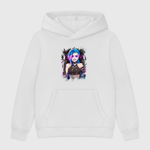 Мужская толстовка без начеса хлопок Jinx shoot Arcane LOL
