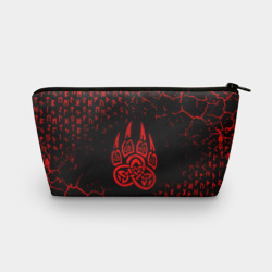 Косметичка 3D Печать велеса красный, трещины, руны