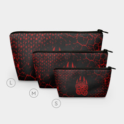 Косметичка 3D Печать велеса красный, трещины, руны - фото 2