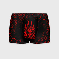Мужские трусы 3D Печать велеса красный, трещины, руны