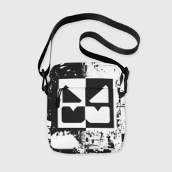 Сумка через плечо 3D Geometry Dash black & white smile