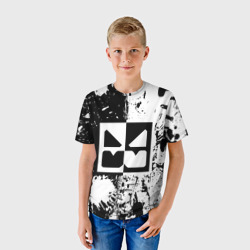 Детская футболка 3D Geometry Dash black & white smile - фото 2