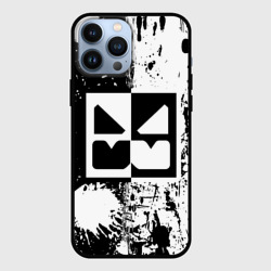 Чехол для iPhone 13 Pro Max Geometry Dash black & white smile