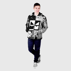 Мужская куртка 3D Geometry Dash black & white smile - фото 2