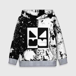 Детская толстовка 3D Geometry Dash black & white smile