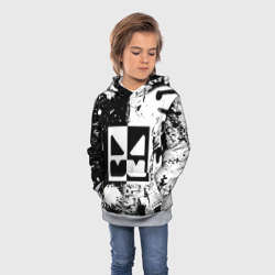 Детская толстовка 3D Geometry Dash black & white smile - фото 2