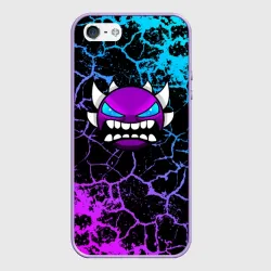 Чехол для iPhone 5/5S матовый Geometry Dash трещины