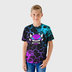 Детская футболка 3D Geometry Dash трещины - фото 2