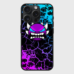 Чехол силиконовый для Apple iPhone 15 Pro матовый Geometry Dash трещины