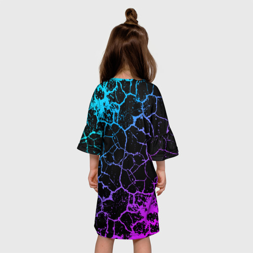 Детское платье 3D Geometry Dash трещины, цвет 3D печать - фото 5