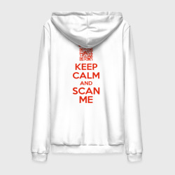 Keep calm and scan me - fuck off – Мужская толстовка на молнии хлопок с принтом купить