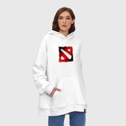 Худи SuperOversize хлопок Чёрно красное лого Дота 2 Dota logo - фото 2