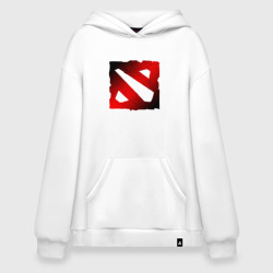 Худи SuperOversize хлопок Чёрно красное лого Дота 2 Dota logo