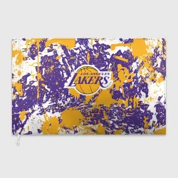 Флаг 3D Lakers фирменные цвета брызги красок LA