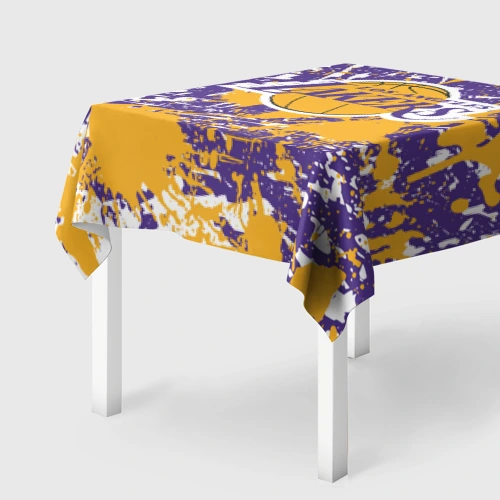 Скатерть 3D Lakers фирменные цвета брызги красок LA