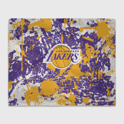 Плед 3D Lakers фирменные цвета брызги красок LA