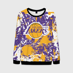 Мужской свитшот 3D Lakers фирменные цвета брызги красок LA