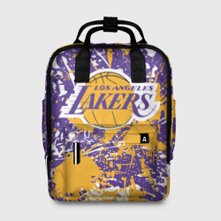 Женский рюкзак 3D Lakers фирменные цвета брызги красок LA