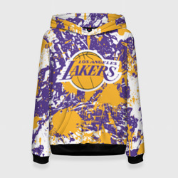 Женская толстовка 3D Lakers фирменные цвета брызги красок LA