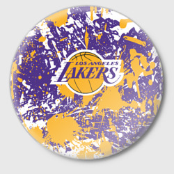 Значок Lakers фирменные цвета брызги красок LA