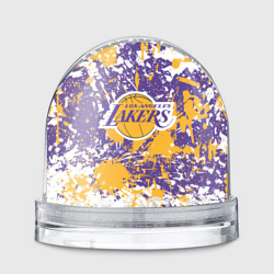 Игрушка Снежный шар Lakers фирменные цвета брызги красок LA