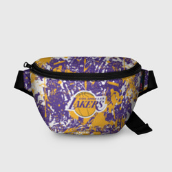 Поясная сумка 3D Lakers фирменные цвета брызги красок LA