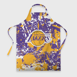 Фартук 3D Lakers фирменные цвета брызги красок LA