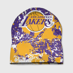 Шапка 3D Lakers фирменные цвета брызги красок LA