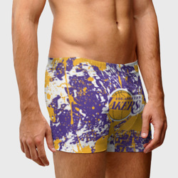 Мужские трусы 3D Lakers фирменные цвета брызги красок LA - фото 2
